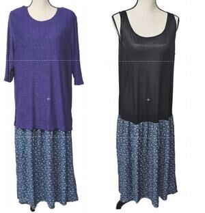 Sharade Vintage Blouse and Tank Dress Sets Womens Plus Size 16W Lagenlook